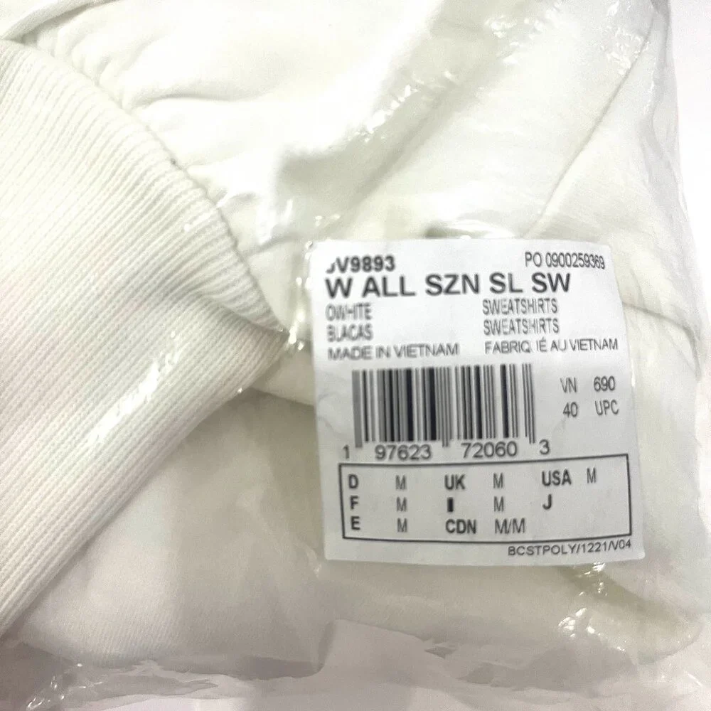 adidas Women's Sweatshirt, All Szn Soft Lux Loose Fit, Off-White, Medium - Picture 8 of 8